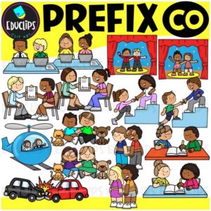 Prefix CO Clipart Set for Word Study, Phonics & Vocabulary {Educlips}