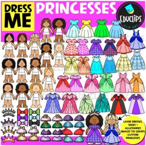Dress Me | Dress Up Princesses Clip Art Set {Educlips Clipart}