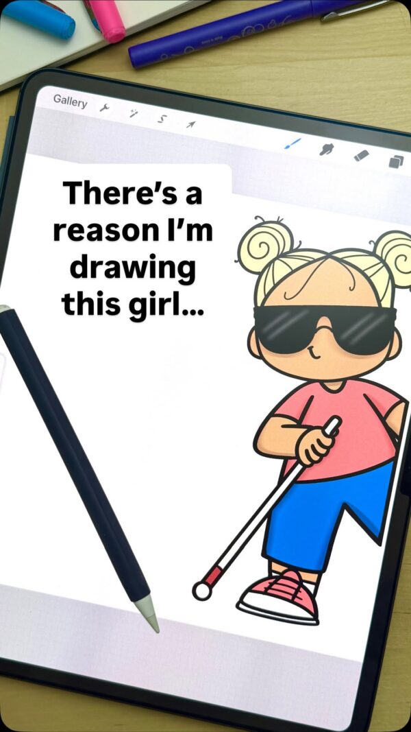 This is one of my characters who will be joining my Differently Abled Kids Side…